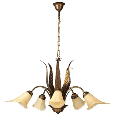 Afbeelding van Hanglamp Alga, 5 lamps, ijzer, glas, Florentijn