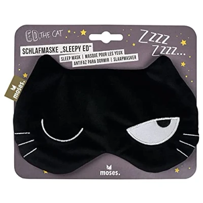 Afbeelding van Moses Slaapmasker Ed The Cat 19,5 X 12 Cm Polyester Zwart