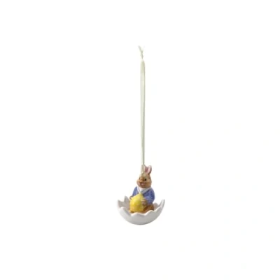 Afbeelding van Villeroy and Boch Bunny Tales porseleinen decoratie konijn Max in ei, meerkleurig