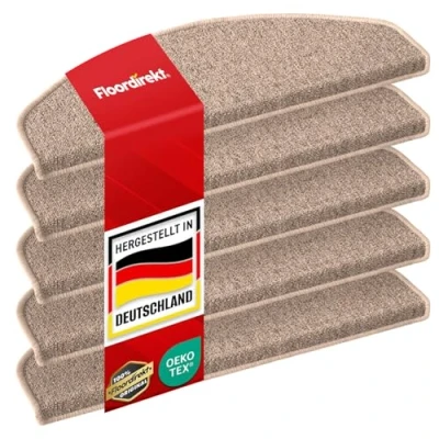 Afbeelding van Floordirekt London Pro Trapmatten, halfrond, 25 x 65 cm, 15 stuks