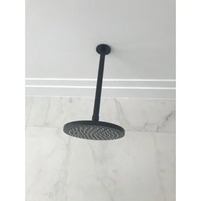 Afbeelding van Waterevolution Flow hoofddouche 200mm met plafondaansluiting mat zwart T1642PR