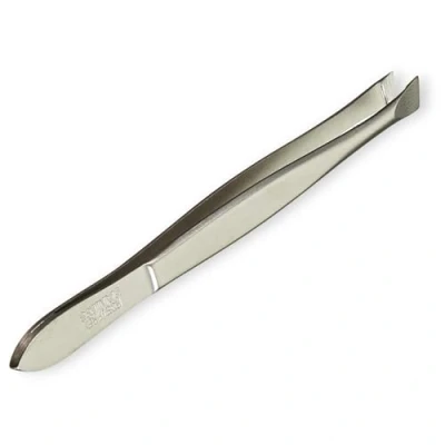 Afbeelding van nippes Solingen, 37SR Pincet met schuine punt van roestvrij staal, 9 cm lang voor nauwkeurige ontharing