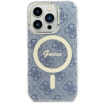 Afbeelding van Guess 4G Back Case (MagSafe Compatible) Geschikt voor Apple iPhone 15 (6.1&quot;) Blauw