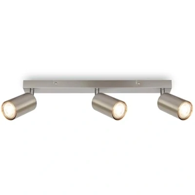 Afbeelding van Briloner Tib Plafond projector 2172032 Zwenkbaar Aan/Uit via wandschakelaar 15,5 x 5,5 44 cm Zilver