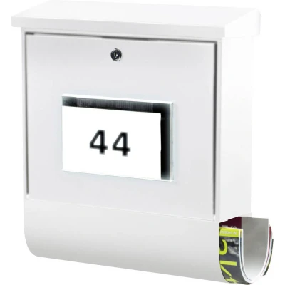 Afbeelding van Burg Wächter 4400W Malaga 4400 W Brievenbus Plaatstaal Wit Sleutelslot