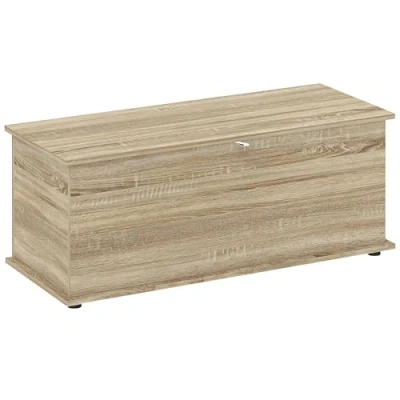 Afbeelding van HOMCOM Opbergkist 100x40x40cm Spaanplaat Natuurlijk hout