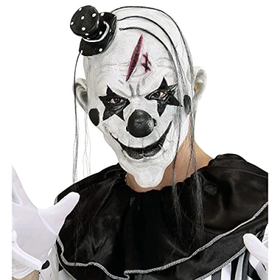 Afbeelding van &quot;KILLER CLOWN MASK MET HAAR &amp; MINI HAT&quot;