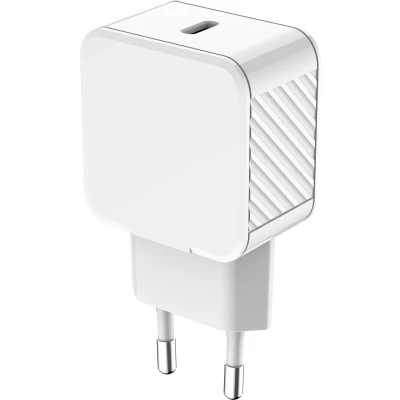 Afbeelding van Bigben Connected, Sectoroplader van 25 W voor stroomvoorziening 100% gerecycled plastic, Wit