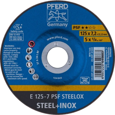 Afbeelding van PFERD 62012640 Psf Steelox Afbraamschijf gebogen Diameter 125 mm Boordiameter 22.23 10 stuk(s)