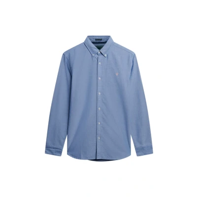 Afbeelding van Superdry oxford LONG Sleeve Overhemd, Heren, Maat: Large, Azure blue chambray