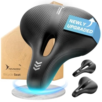 Afbeelding van YOUNGDO fietszadel, comfortabel en ergonomisch nieuw model, verbeterde afdichting, traagschuim, ademend, schokabsorberend, fietszadel voor dames heren