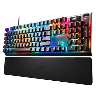 Afbeelding van SteelSeries Apex Pro 64628, mechanisch gamingtoetsenbord, switch met Omnipoint technologie, OLED display, lay out Franse Azerty, rood, standaard
