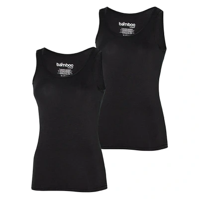 Afbeelding van 2 x Apollo Singlet Bamboo Zwart maat S