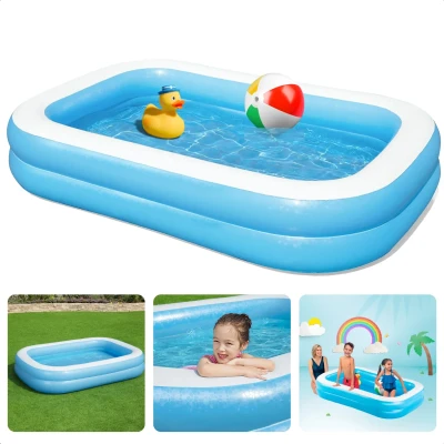 Afbeelding van Cheqo® Opblaasbaar Zwembad Opblaasbad Familiezwembad Stevig Vinyl Inclusief EBOOK