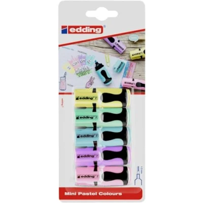 Afbeelding van Edding Textmarker 7 Mini 4 5 1099 Geel, Oranje, Roze, Lichtblauw, Lichtgroen 1 mm, 3 mm stuk(s)