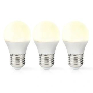Afbeelding van LED lamp E27 Kogel Nedis 3 stuks (4.9W, 470lm, 2700K)