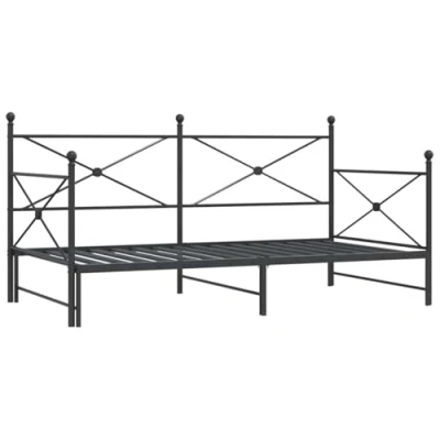 Afbeelding van vidaXL Slaapbank onderschuifbed zonder matras 100x200 cm staal zwart