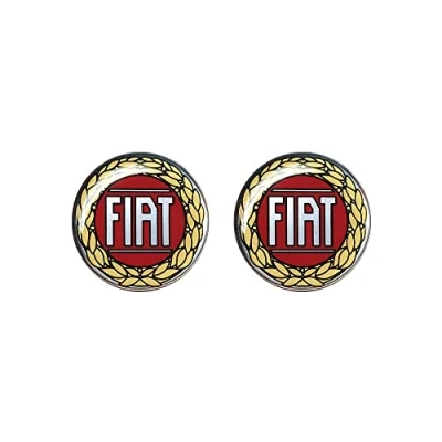 Afbeelding van 21240 Stickers met Fiat logo, 3D, rood, vintage, zelfklevend, diameter 12 mm, 2 stuks