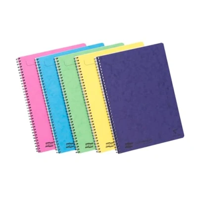 Afbeelding van Clairefontaine 3154Z Notitieboek, spiraalbinding, Europa, A4, 21 x 29,7 cm, 120 gelinieerde afneembare pagina&#039;s, 90 g, wit papier, glanzend, willekeurige kleuren, 10 stuks
