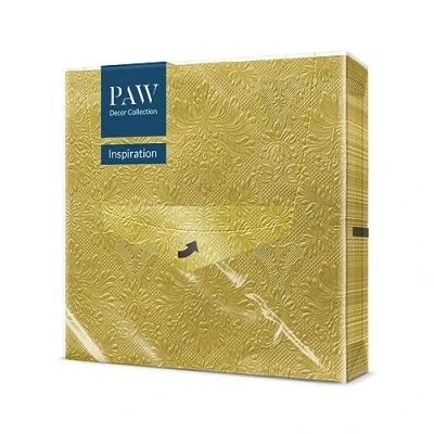 Image de PAW Decor Collection Serviette Papier 3 Plis (33 x 33 cm) I Lot de 20 Idéal Pour les Anniversaires, Fêtes Nom, Jardin, Famille, Or (Inspiration Classic)