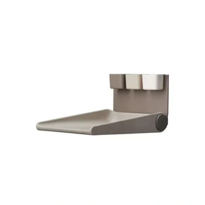 Afbeelding van Leander Wally™ Wandcommode cappuccino opvouwbare commode voor wandmontage organizer babykamer ergonomisch en ruimtebesparend
