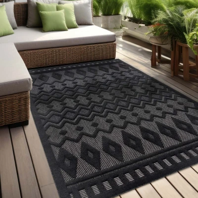 Afbeelding van Binnen &amp; Buitenkleed Nore Antraciet 120x160 Cm