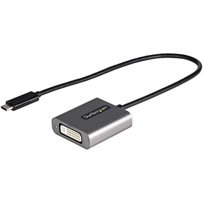 Afbeelding van Adapter USB C naar DVI Startech CDP2DVIEC Zwart Zilverkleurig Zwart/Zilverkleurig