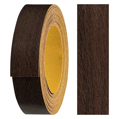 Afbeelding van haggiy Melamine kantenband 18 mm x 5 m Stevige bevestiging zonder strijken dankzij acryllijm Tape voor randen Fineer planken / houten panelen Donker walnoot