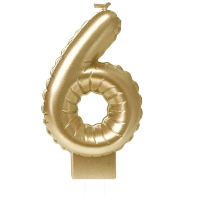 Afbeelding van Foil balloon candle gold 6
