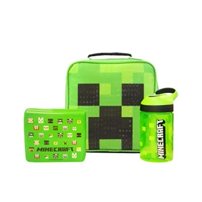 Afbeelding van Minecraft Lunchbox Set Kids Boys (School Lunch Bag, Waterfles, Snack Pot) Een maat