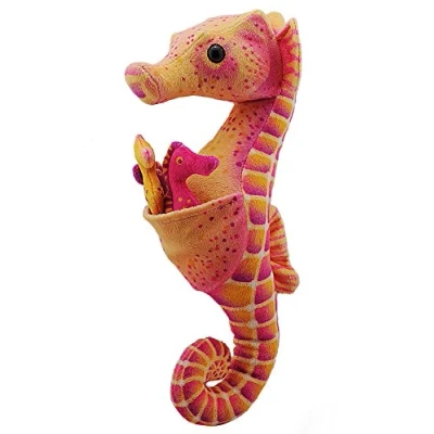 Afbeelding van Wild Republic Plush Zeepaardje met baby&#039;s, pluche dier, 29 cm, cadeau voor milieuvriendelijk pluche, vulling gemaakt van gerecyclede waterflessen