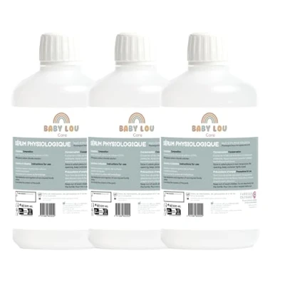 Image de BABYLOU CARE Sérum Physiologique bouteille NaCl 0,9% Lavage des fosses nasales Hygiène du nez Pour irragation externe Fabriqué en France 3 x 500 ml