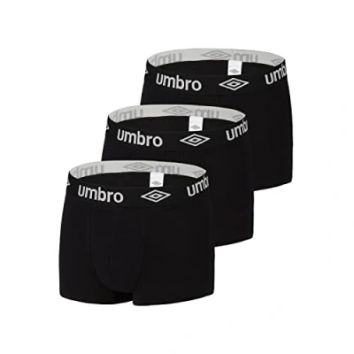 Afbeelding van UMBRO caleçon heren boxershorts, katoen, effen, 3 stuks, zwart1