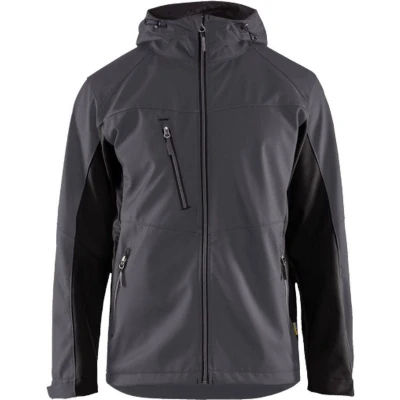 Afbeelding van Blåkläder 4753 Softshell Jack met capuchon Medium Grijs/Zwart 4XL