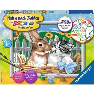 Afbeelding van Ravensburger Putzige Freunde Set kleuren op nummer