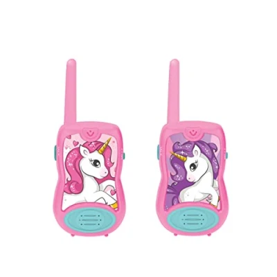 Image de Lexibook, Licorne, Talkies walkies 200m, Jeu de communication pour enfant, 2 canaux communication, Clip ceinture, à piles, Rose, TW12UNI