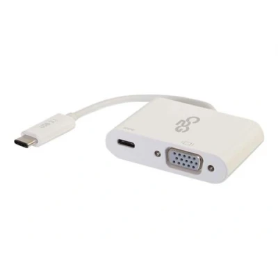 Image de C2G USB C To VGA Video Adapter Converter With Power Delivery adaptateur vidéo externe blanc