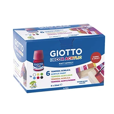 Afbeelding van Tempera Giotto Decor Multicolour Wit 25 ml (6 Onderdelen)
