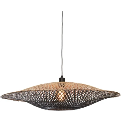 Afbeelding van GOOD&amp;MOJO Hanglamp Kalimantan Bamboe/Zwart Ø87cm Zwart