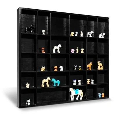 Afbeelding van Creative Deco Sieradenkast Opergkast Zwart 28 Vakken 44,5 x 40 3 cm Houten Ongeverfd Decoupage