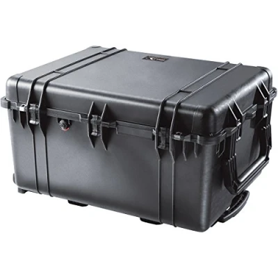 Afbeelding van PELI 1630 Grote transportkoffer met wielen en intrekbare handgreep, IP67 waterdicht stofdicht, inhoud 148 l, gemaakt in de VS, schuimvrij, kleur: zwart