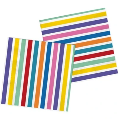 Afbeelding van Servetten Color Pop Stripes 20stk
