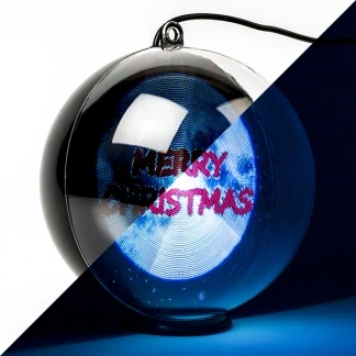 Afbeelding van Kerstbol met kerstman en slee Konstsmide Ø 15 cm (Bewegend beeld, Timer, USB kabel)