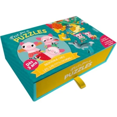 Image de P&#039;tit jeu de Puzzles Auzou Bienvenue chez les 3 petits cochons