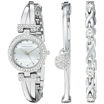 Afbeelding van Anne Klein AK/3584 kristallen horloge en armband set voor dames, Goud, japans