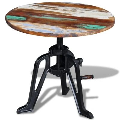 Afbeelding van Bijzettafel 60x(42 63) cm massief gerecycled hout en gietijzer