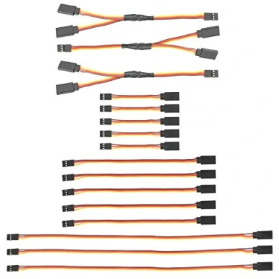 Afbeelding van GTIWUNG 16 stuks JR Servo Style Extension 22AWG 60 Kernen, 5 x 3 Verlengkabel, 6 Kabel 12 pins Verlengkabel Plug Futaba, Y Harnas 1 tot 2 Kabels