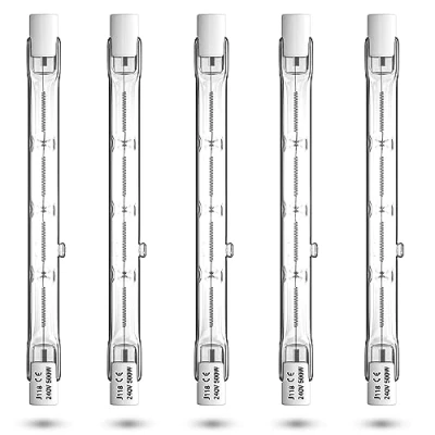 Afbeelding van Luxvista 500 W R7S 118 mm halogeenlamp, lineair, J118, dimbaar, halogeen, slank, 11000 lm, warmwit, 2800 K, voor vloerlampen, plafondlampen, 5 stuks