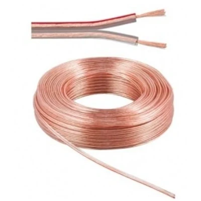 Image de Bobine câble HP, OFC, 2x0.5mm², transparent, 25m