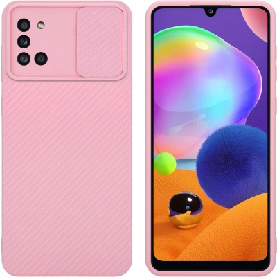 Afbeelding van Cadorabo Hoesje geschikt voor Samsung Galaxy A31 in Bonbon Roze Beschermhoes van flexibel TPU silicone Case Cover en met camerabescherming